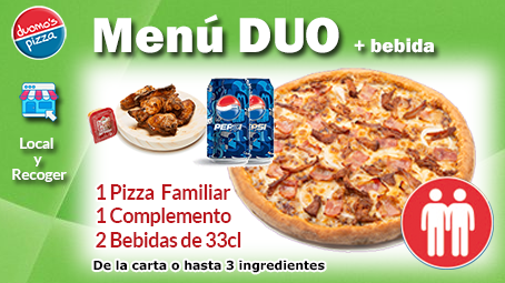 Duomos Pizza Menu Duo Bebida Local Recoger