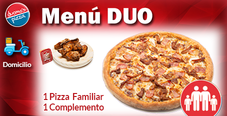 oferta menú duo pizza más complemento