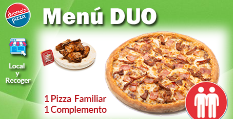 oferta menú duo pizza más complemento