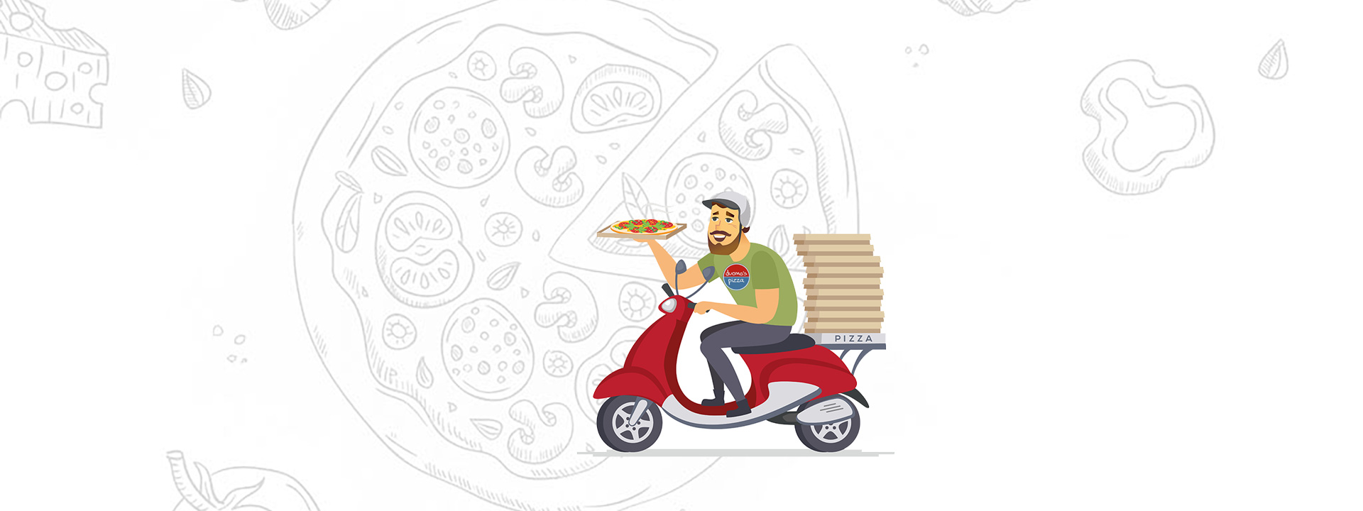 repartidor de pizza de duomos